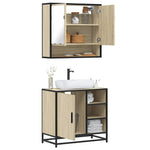 ZNTS 2 Piece Bathroom Furniture Set Sonoma Oak Engineered Wood 3300936