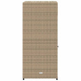 Garden Storage Cabinet Beige 55x55x111 cm Poly Rattan 365562