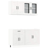 4 Piece Kitchen Cabinet Set Kalmar High Gloss White Engineered Wood 3314853