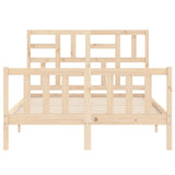 Bed Frame without Mattress Double Solid Wood Pine 3193051
