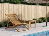 Deck Chair 3 Position Solid Eucalyptus Wood Natural 42024925