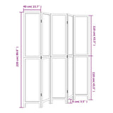 Room Divider 5 Panels White Solid Wood Paulownia 358680