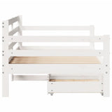 Daybed with Drawers without Mattress White 90x200 cm Solid Wood 3302060