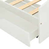 ZNTS Bed Frame with 2 Drawers without Mattress White 90x200 cm 322155