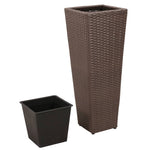 Garden Raised Beds 3 pcs Poly Rattan Brown 40535