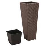 Garden Raised Beds 3 pcs Poly Rattan Brown 40535
