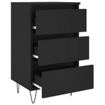 ZNTS Bedside Cabinet Black 40x35x69 cm Engineered Wood 826926