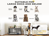 Large Dog Crate Furniture with Rotating Bowl Holder, 2 Bowls, 2 Doors, for Large Dogs, 100 x 60 x 88 T3398P376494