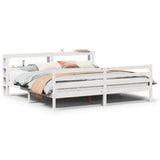 Bed Frame with Headboard without Mattress White 180x200 cm Super King 3305950