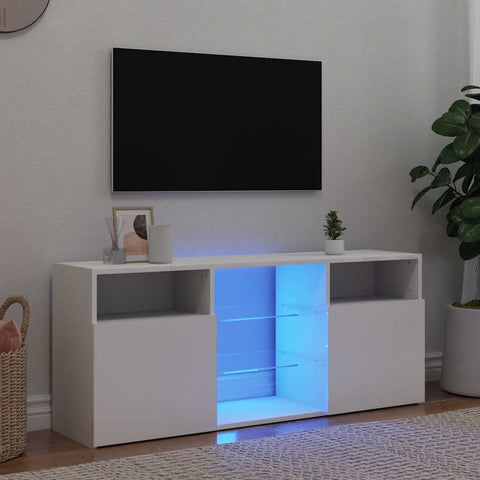 TV Cabinet with LED Lights White 120x30x50 cm 804301