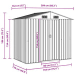Garden Storage Shed Anthracite Steel 204x132x186 cm 47028