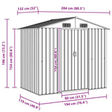 Garden Storage Shed Anthracite Steel 204x132x186 cm 47028