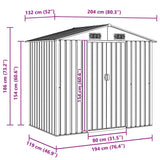 Garden Storage Shed Anthracite Steel 204x132x186 cm 47028