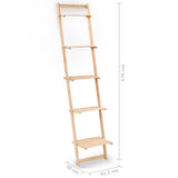 246438 Ladder Wall Shelf Cedar Wood 41,5x30x176 cm