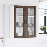 Wall Glass Cabinet LUCCA Brown Oak 80 x 31 x 100 cm 885162
