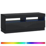 LED TV Cabinet Black Engineered Wood 897426
