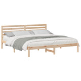 Bed Frame with Headboard Brown 200 x 200 cm Solid Pine Wood 872275