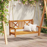 Garden Swing Bench Natural 110 x 56 x 58.5 cm Solid Acacia Wood 4105528