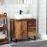 Bathroom Sink Cabinet Old Wood 65x33x60 cm Engineered Wood 857229