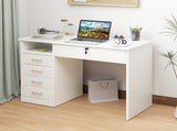 Computer Desk, Home Office Desk with Lockable Drawer, Storage Shelf for Study Bedroom, 110 x 50 x 76 T3398P378012