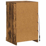 Sideboard with LED Lights Smoked Oak 41x37x67 cm 836725