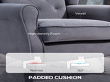 Wingback Accent Chair, Retro Upholstered Button Tufted Occasional Chair for Living Room and Bedroom, T3398P344669