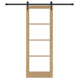 Sliding Door Natural and Black 78 x 211 cm 3332385