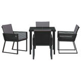 Garden Dining Set 5 pcs Black Powder-Coated Steel 3379318