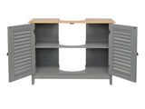 Modern Double Shutter Door MDF Spray Paint Bathroom Sink Cabinet Gray 95544166