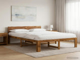 Double Bed Frame with Headboard ROSTOCK Natural 135 x 190 cm 903447