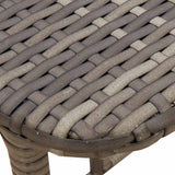 Folding Garden Table Grey 90x51x75 cm Poly Rattan 4108256