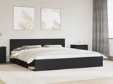Bed Frame with Headboard Black 180 x 200 cm Engineered wood 3407842