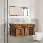 ZNTS 3 Piece Bathroom Furniture Set Old Wood Engineered Wood 3328587