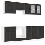 ZNTS 8 Piece Kitchen Cabinet Set Kalmar Black Engineered Wood 3314842