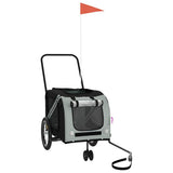 Pet Bike Trailer Grey and Black Oxford Fabric and Iron 93895