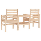 Garden Bench with Table 2-Seater Solid Wood Pine 825156