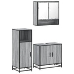 3 Piece Bathroom Furniture Set Grey Sonoma Engineered Wood 3300978