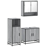 3 Piece Bathroom Furniture Set Grey Sonoma Engineered Wood 3300978