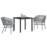 Garden Dining Set 3 pcs Grey Poly rattan 3380932