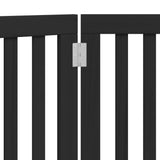 Dog Gate Foldable 3 Panels Black 150 cm Poplar Wood 352254