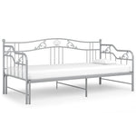 ZNTS Pull-out Sofa Bed Frame without Mattress Grey Metal 90x200 cm 324766