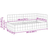 Corner Bed Frame with Headboard Blue 90 x 200 cm Velvet 42016387