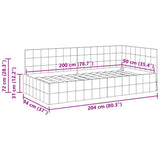 Corner Bed Frame with Headboard Cream 90 cm x 200 cm Velvet 42016395