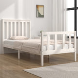 Bed Frame without Mattress White Solid Wood Small Single 3103869