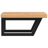 Basin Shelf Wall Mounted Steel and Solid Wood Oak 3302411