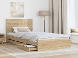 Bed Frame with Drawer Sonoma Oak 90 x 200 cm Engineer Wood 3411154