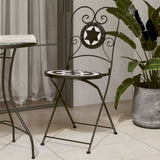 Bistro Chairs Foldable 2 pcs Black and White Ceramic 4003405