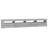 TV Cabinet with LED Lights Grey Sonoma 240x35x40 cm 3152728