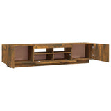 2 Piece TV Cabinet Set with LED Lights Smoked Oak Engineered Wood 3120167