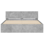 ZNTS Bed Frame without Mattress Concrete Grey 140x190 cm 3207500